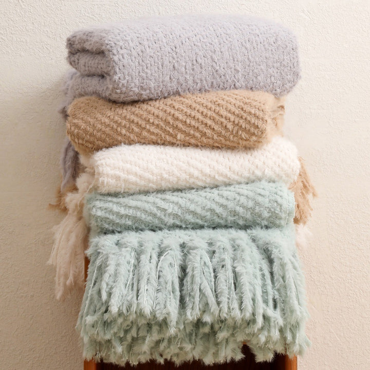 Cozy Textured Plush Throw Blanket