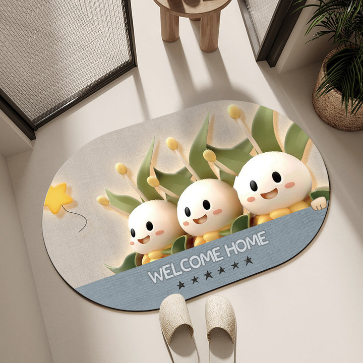 Whimsical Cabbage-Themed Welcome Mat Stornfield