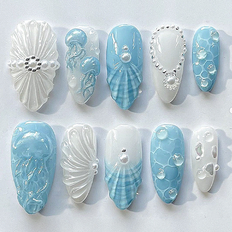 Artistic Nail Art Set with Gemstone Accents Stornfield