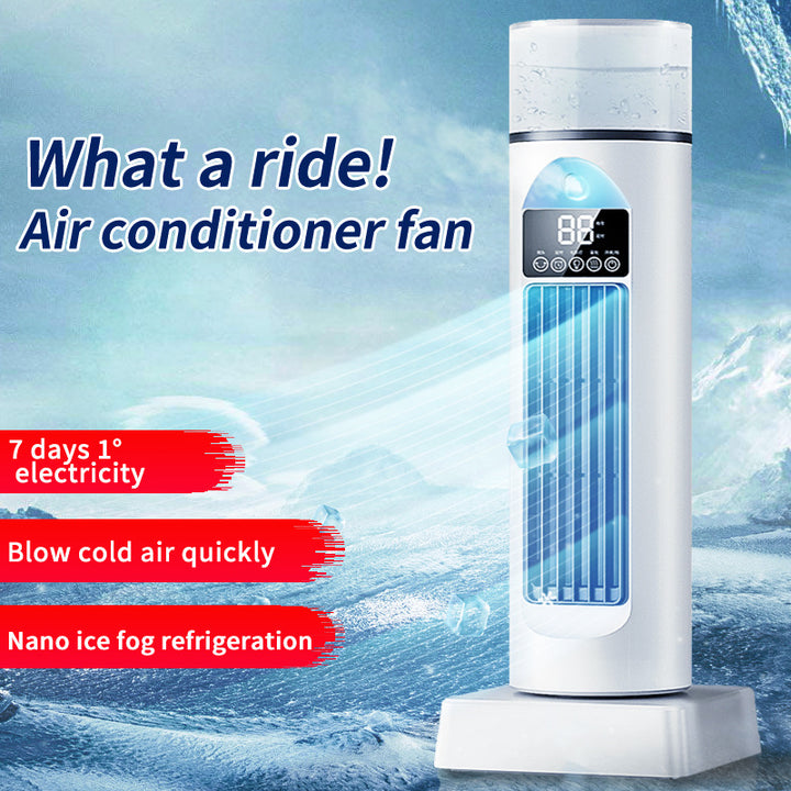 Cooling oscillating tower humidifying fan with LED display and remote Stornfield