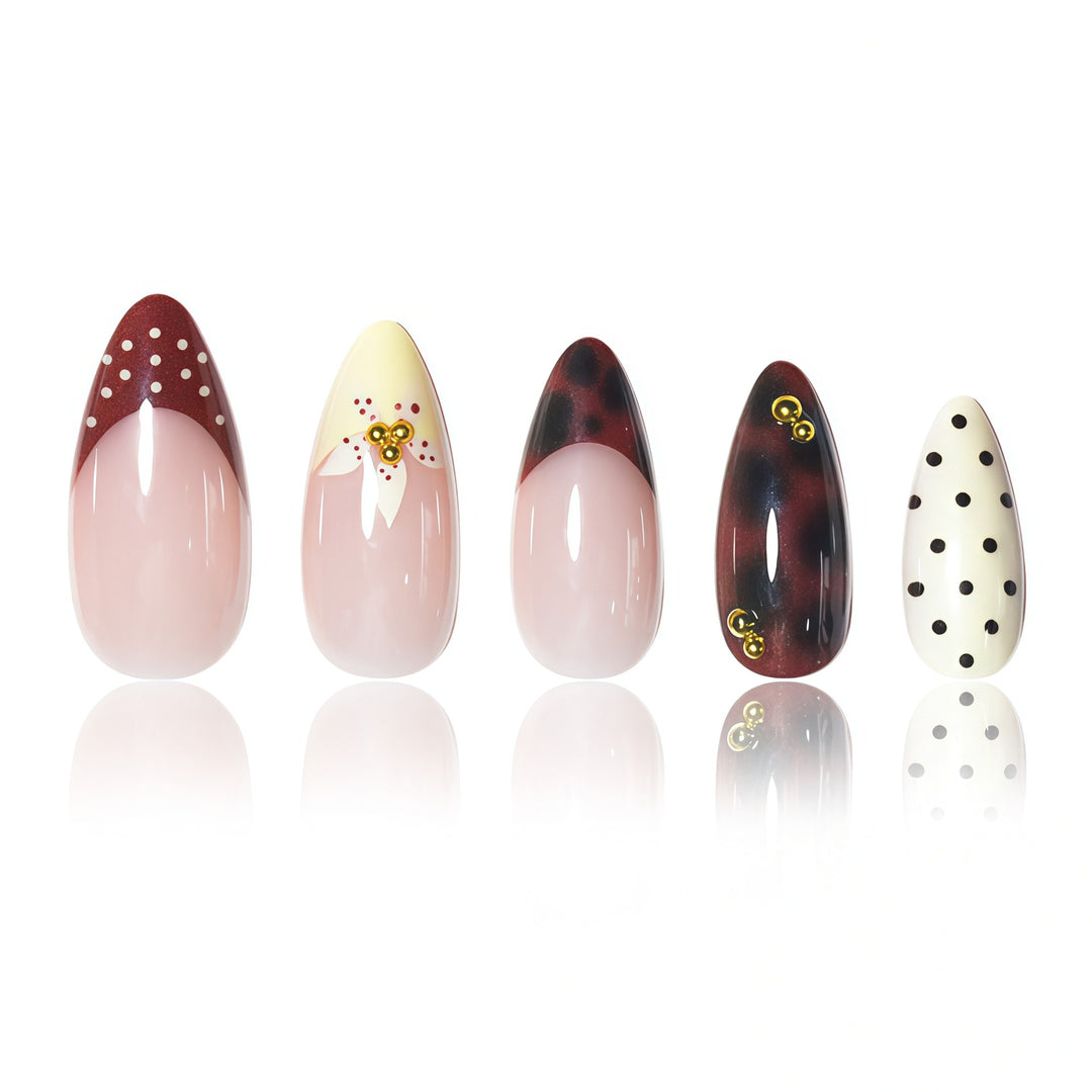 Artistic Floral Gel Nail Extensions Stornfield