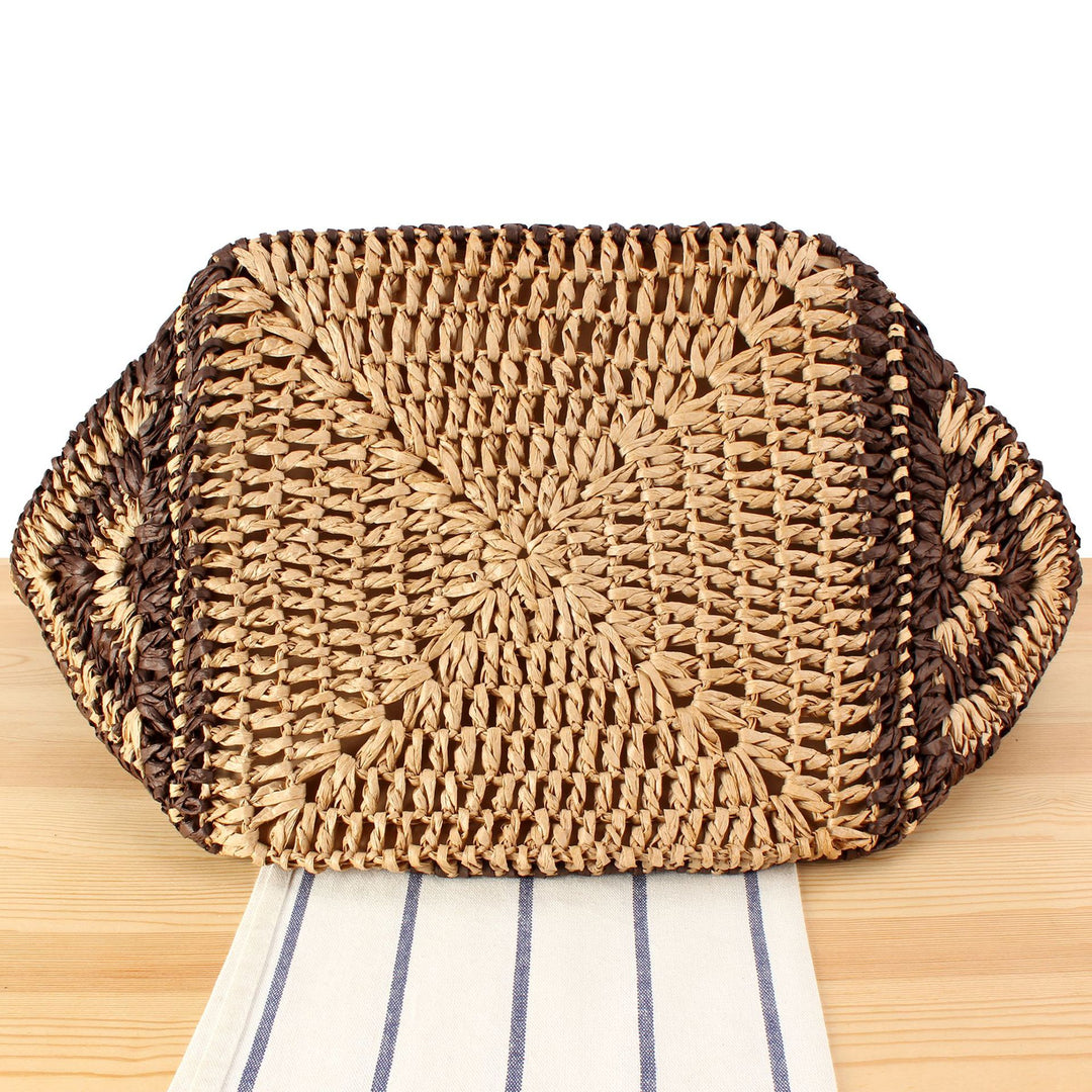 Designer basket bag with elegant leather handles Stornfield