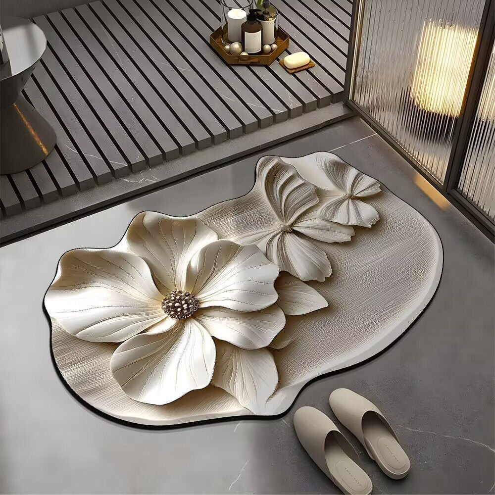 Luxurious Floral Pattern Bath Mat