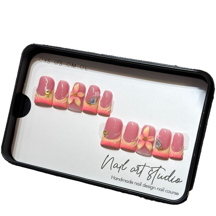 Floral-Inspired Elegant Press-On Nail Set Stornfield