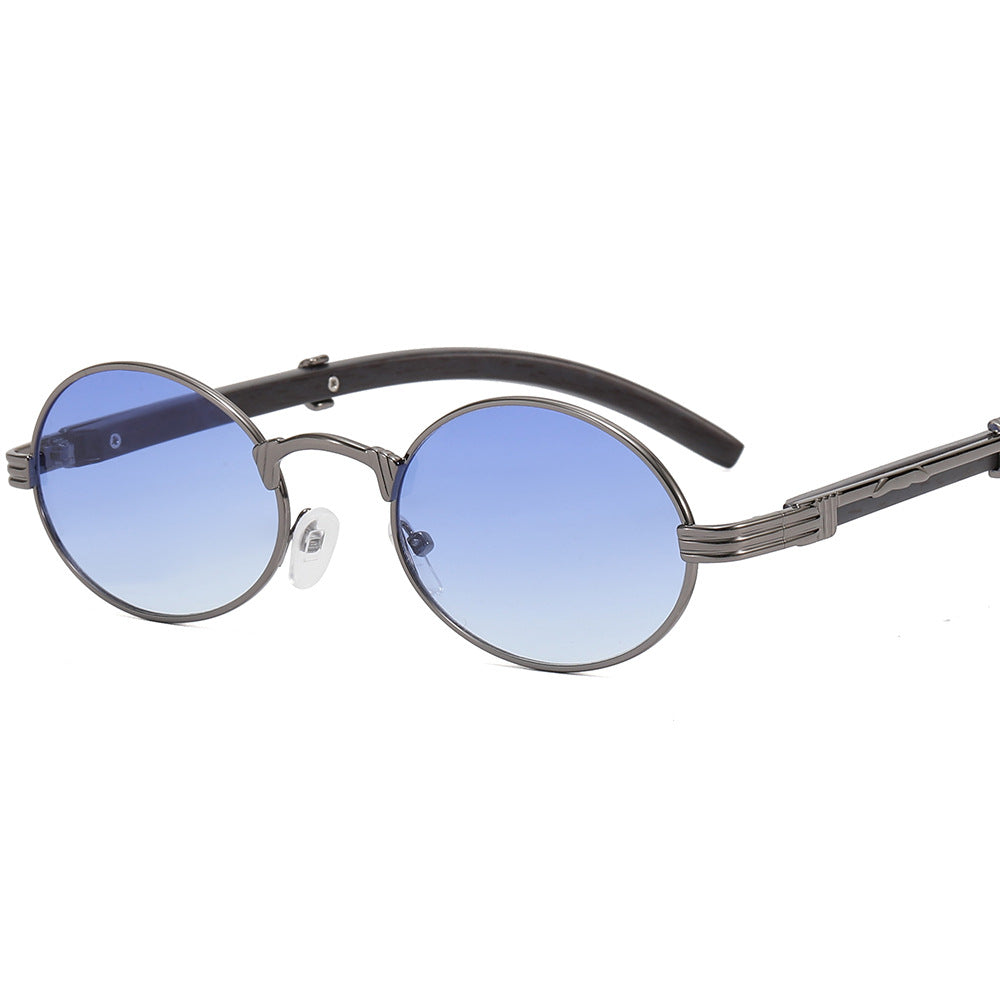 Women's round designer sunglasses with innovative metal frame Stornfield