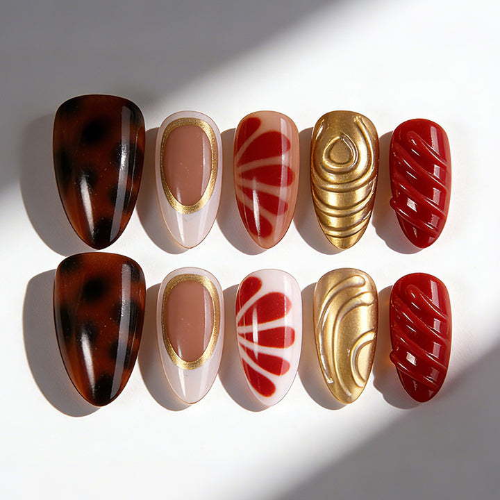 Creative Nail Art Set with Colorful Designs and Different Textures Stornfield