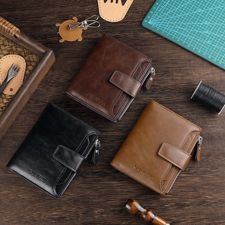 Zippered Leather Card Holder