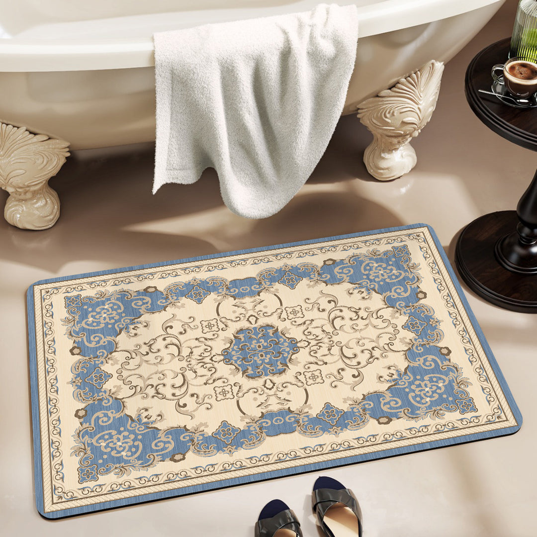 Elegant Floral Pattern Bath Mat Stornfield