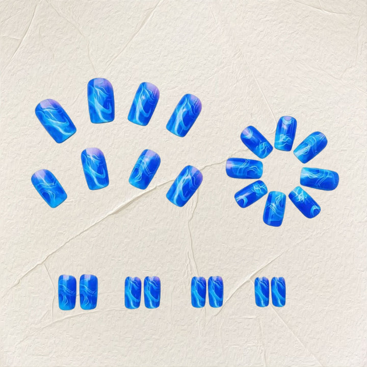 Artificial nails with modern wave pattern Stornfield