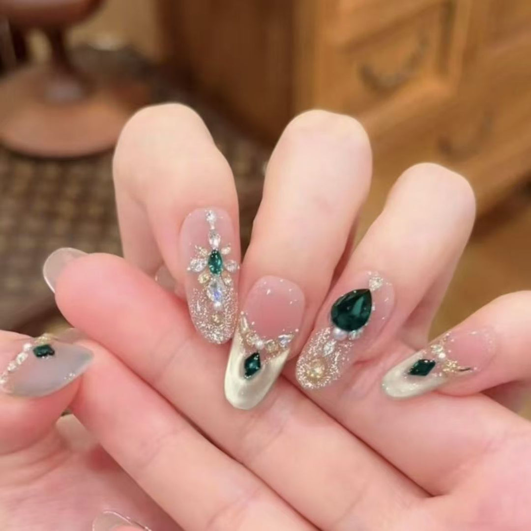 Decorative Gem-Embellished Press-On Nail Set Stornfield
