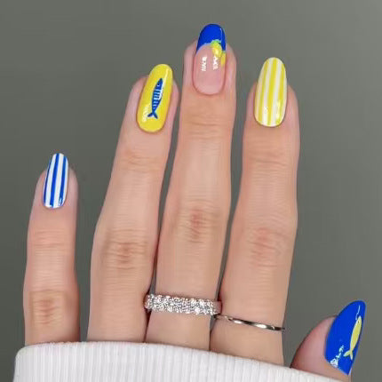 Artistic Summer-Themed Nail Art Enhancements Stornfield