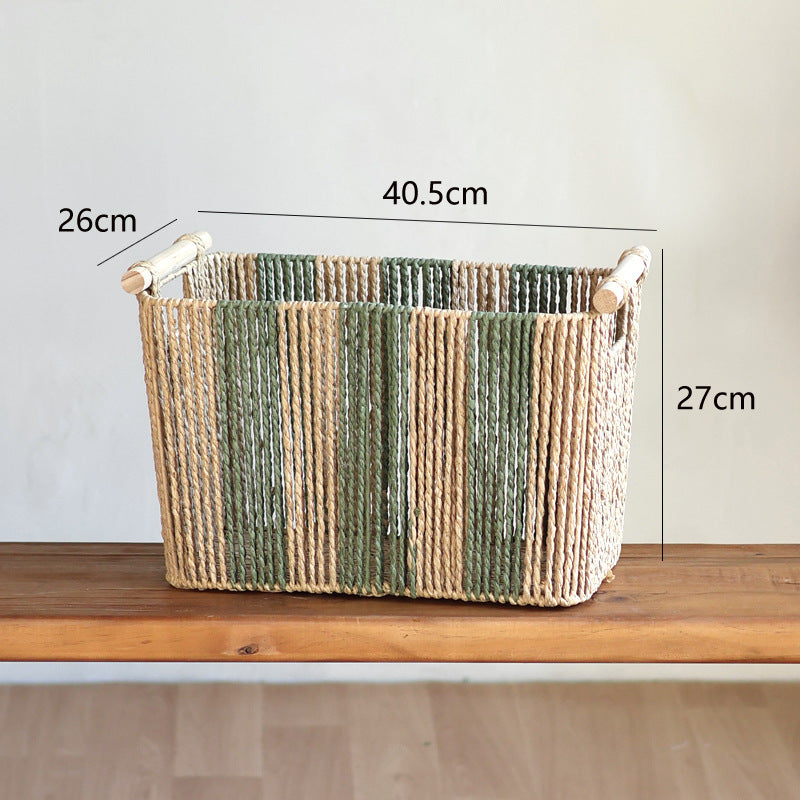 Handcrafted storage basket with natural fiber Stornfield
