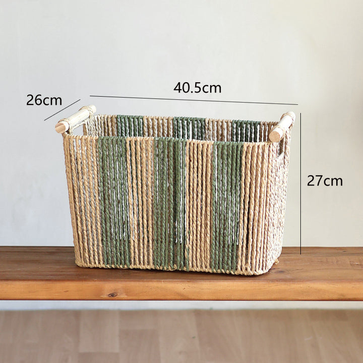 Handcrafted storage basket with natural fiber Stornfield