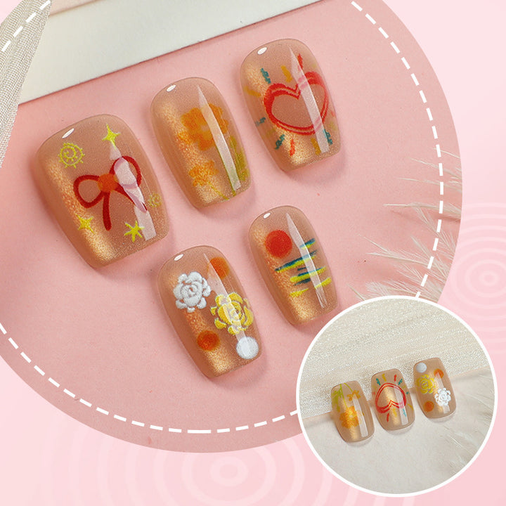 Artistic Decorative Press-On Nail Art Set