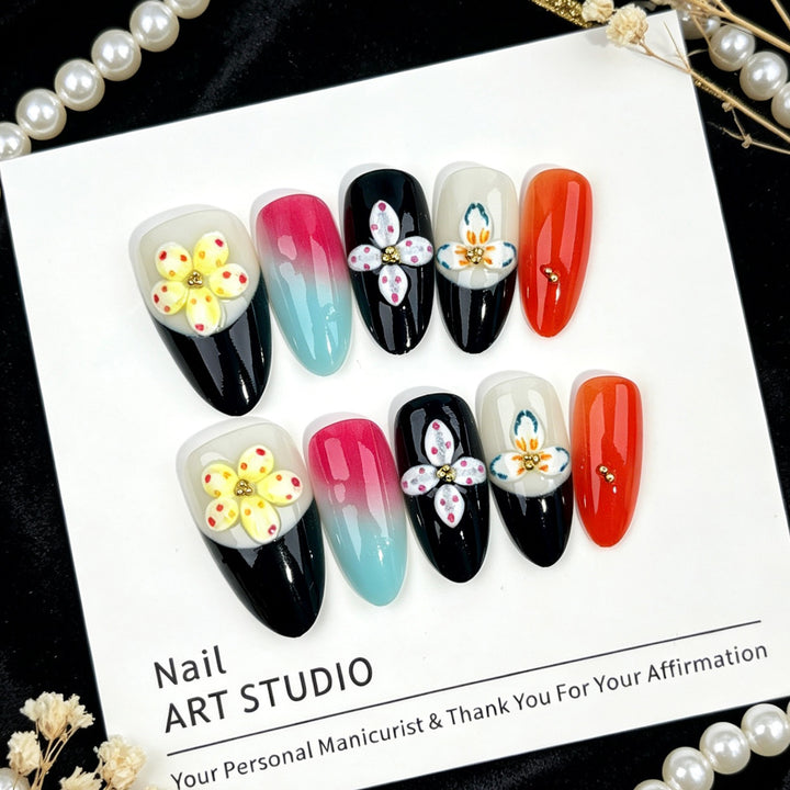 Artistic Floral Nail Decoration Kit