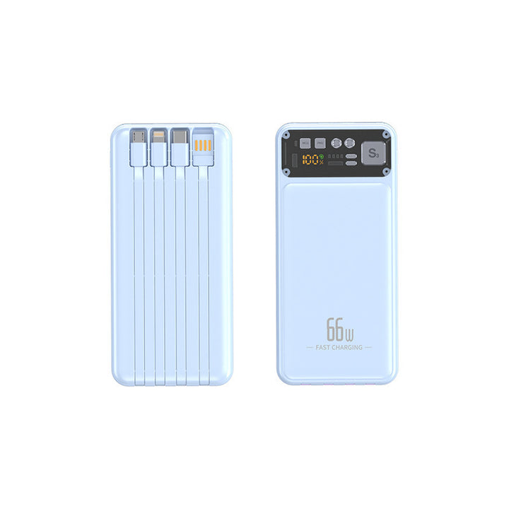 Power bank with integrated cable system and digital charging display Stornfield