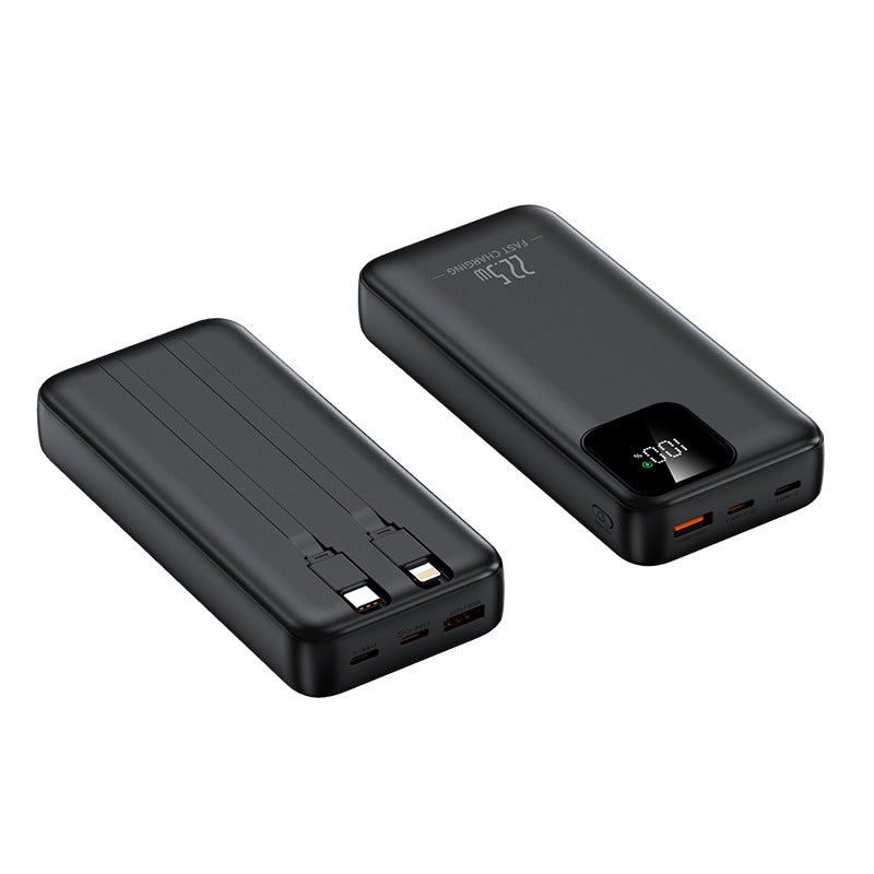 Power bank with integrated charging cables and digital charging display Stornfield