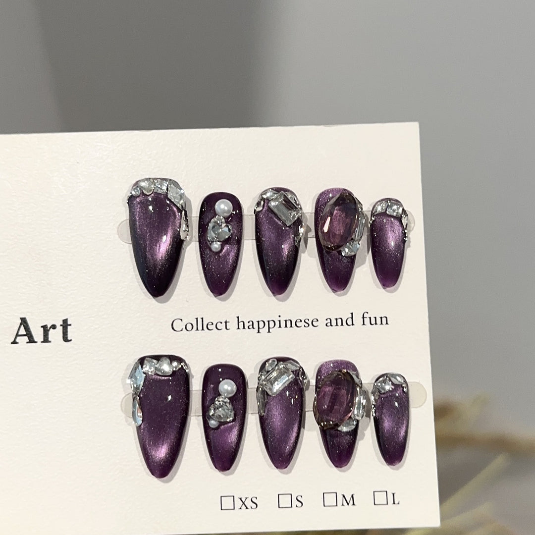 Decorative Rhinestone-Accent Press-On Nail Set