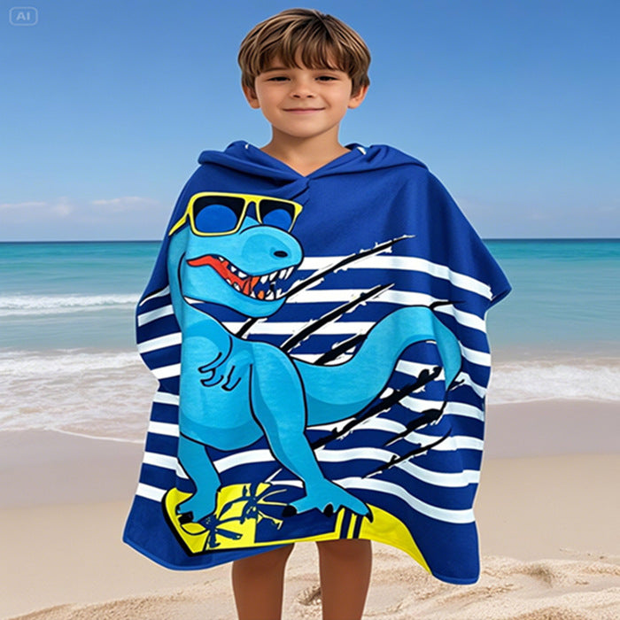 Kids' Fun Dinosaur-Themed Hooded Towel Poncho Stornfield