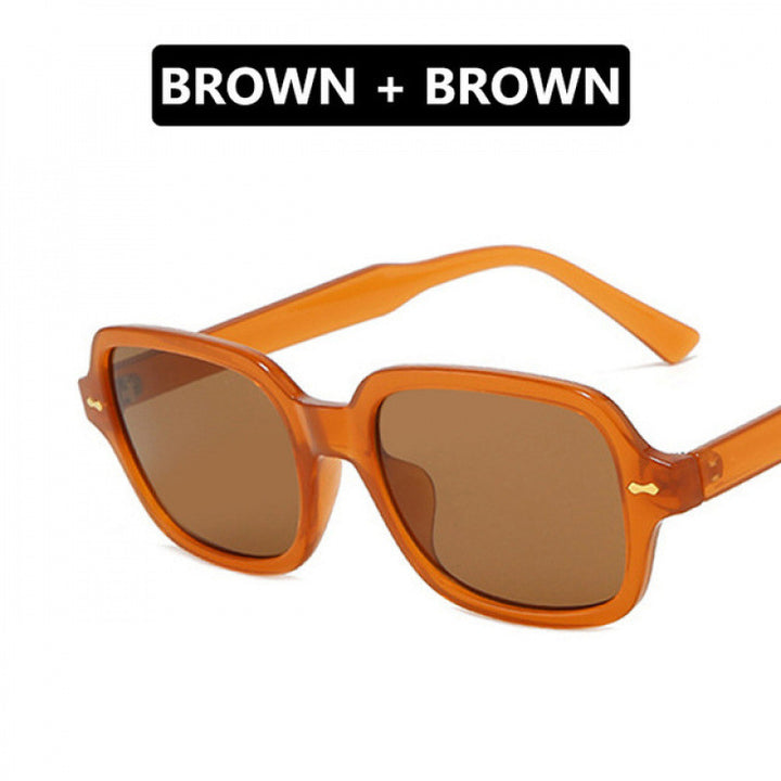 Ladies fashionable sunglasses with angular frame and yellow lenses Stornfield