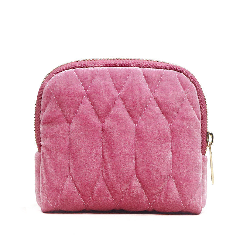 Luxurious Quilted Velvet Makeup Pouch