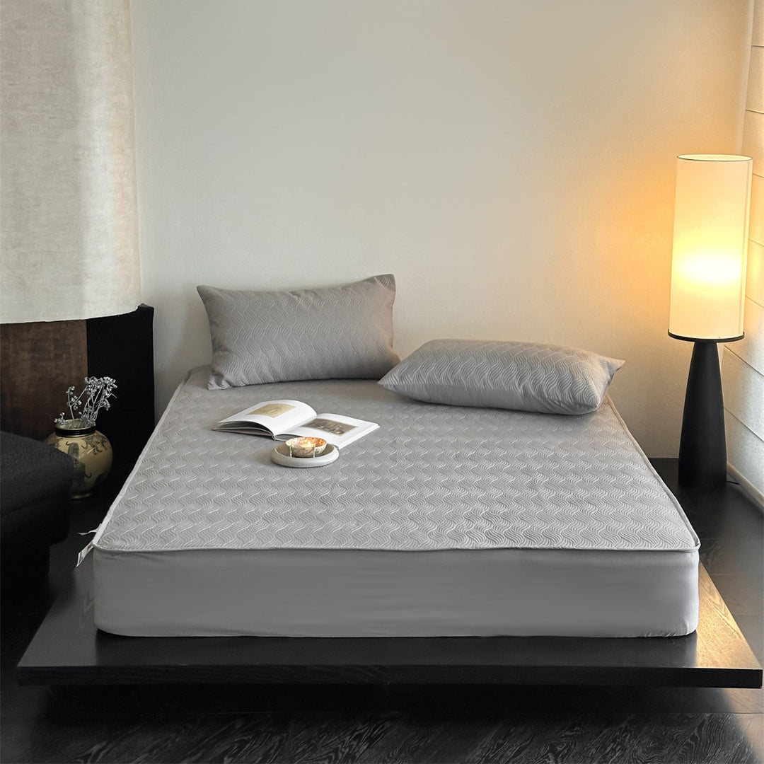 Quilted Breathable Microfiber Fitted Mattress Topper with Non-Slip Skirt