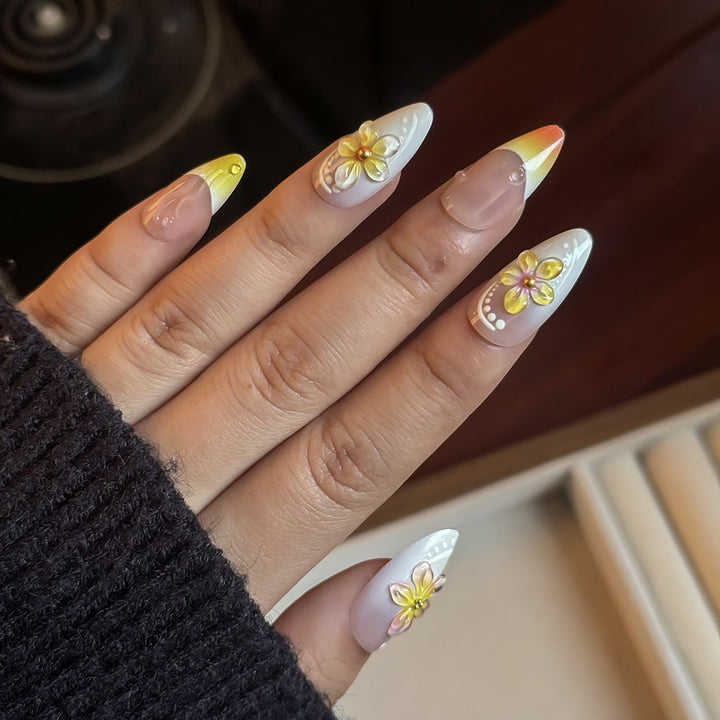 Vibrant Floral Press-On Nail Art Set Stornfield