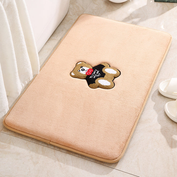 Cute Teddy Bear Plush Bath Mat Stornfield