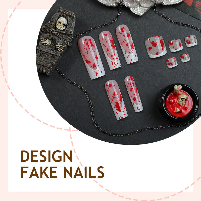 Acrylic nail set with creative speckles and elegant shape Stornfield