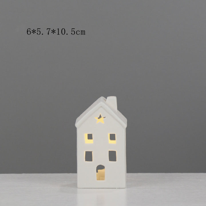 Ceramic House-Shaped Decorative Lantern Stornfeild