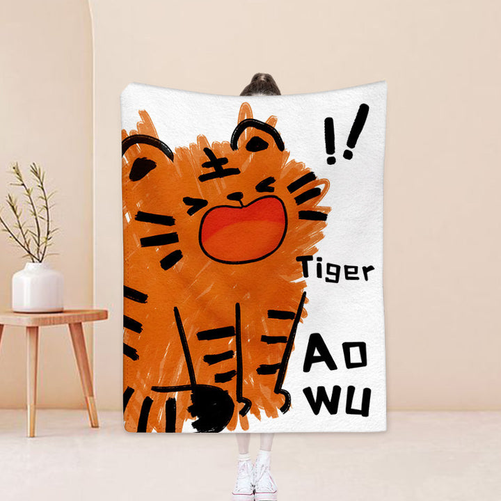 Cartoon-Style Fleece Blanket