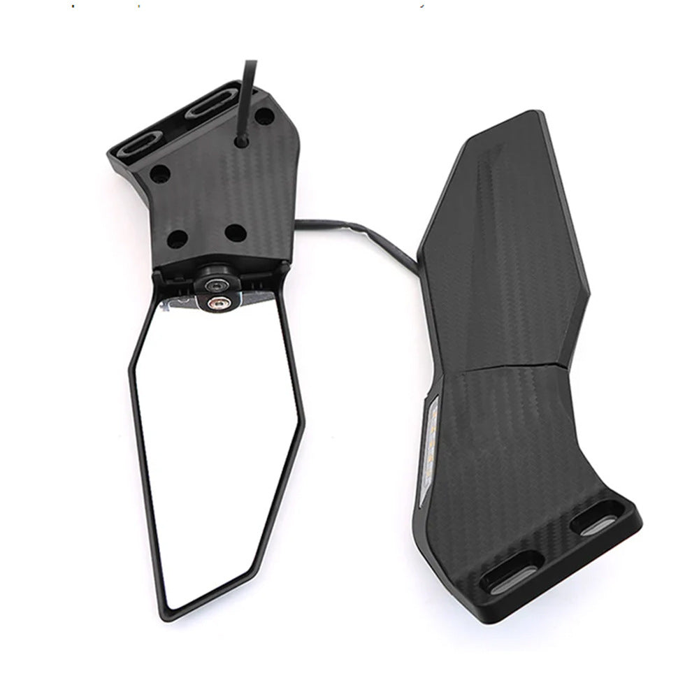 Motorcycle mirror set with integrated LED turn signal Stornfield