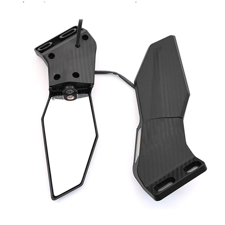 Motorcycle mirror set with integrated LED turn signal Stornfield