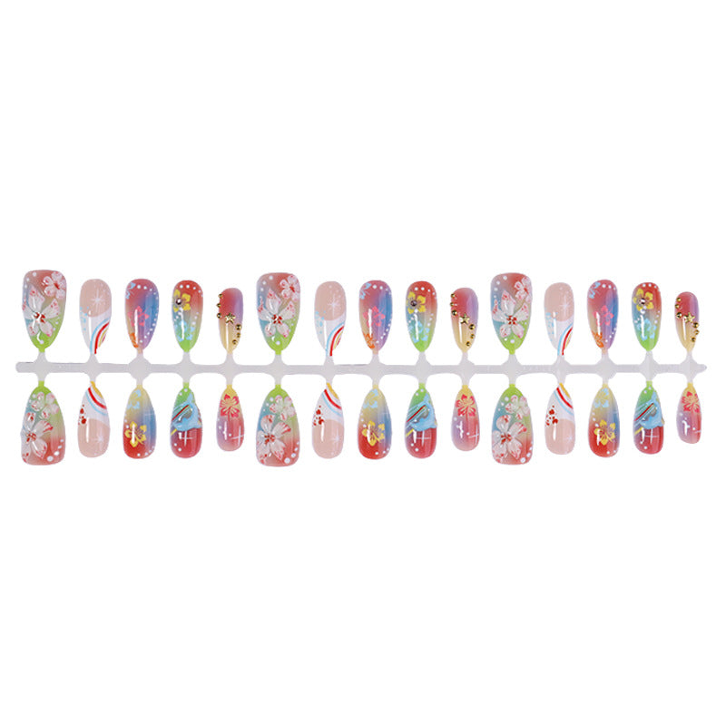 Artistic Floral Press-On Nail Art Set Stornfield