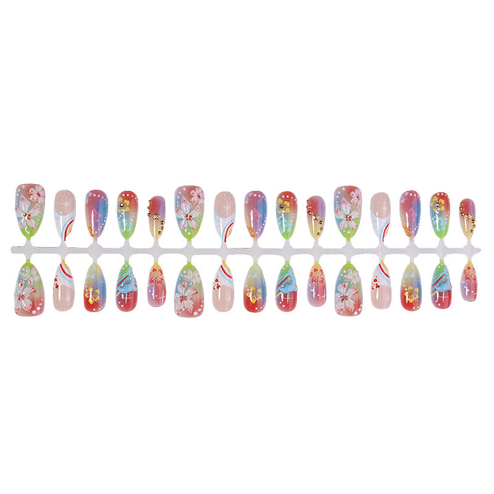 Artistic Floral Press-On Nail Art Set Stornfield