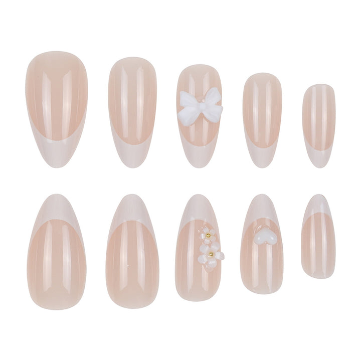 Elegant Stiletto Press-On Nails with Floral Accents Stornfield