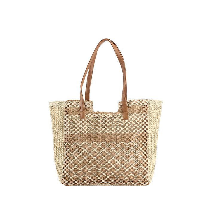 Handcrafted basket bag with leather handles Stornfield