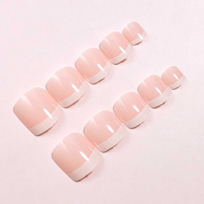 Premium Glossy French Tip Press-On Nail Set Stornfield