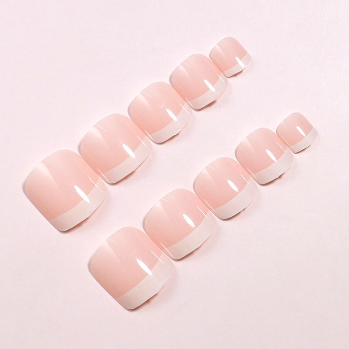Premium Glossy French Tip Press-On Nail Set Stornfield