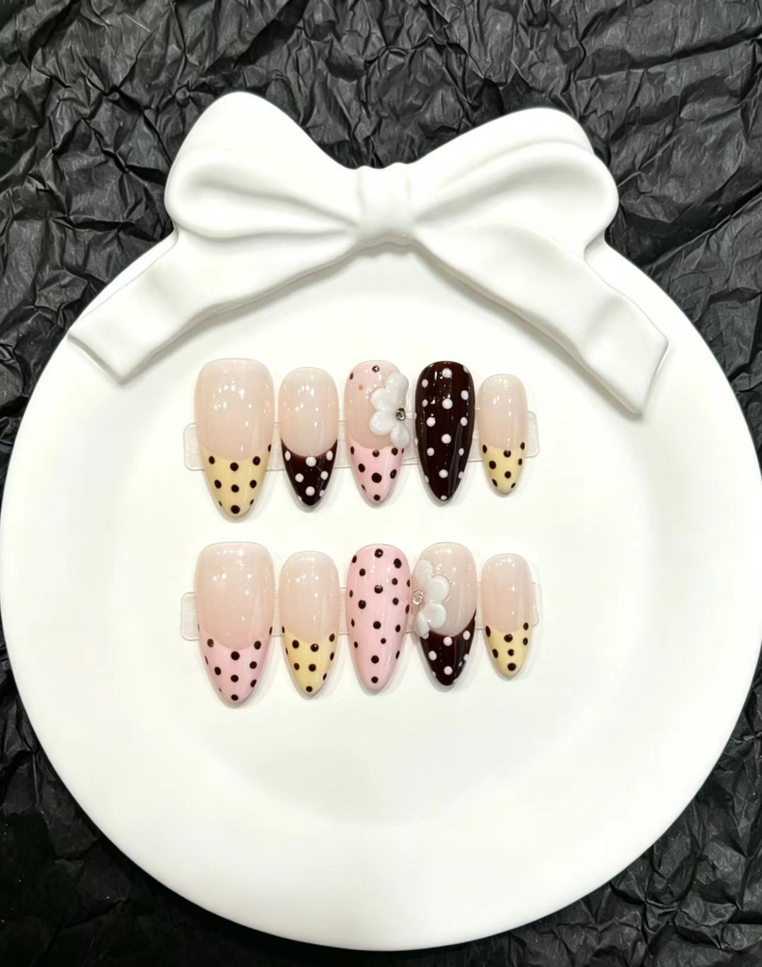Whimsical Polka Dot Press-On Nail Set