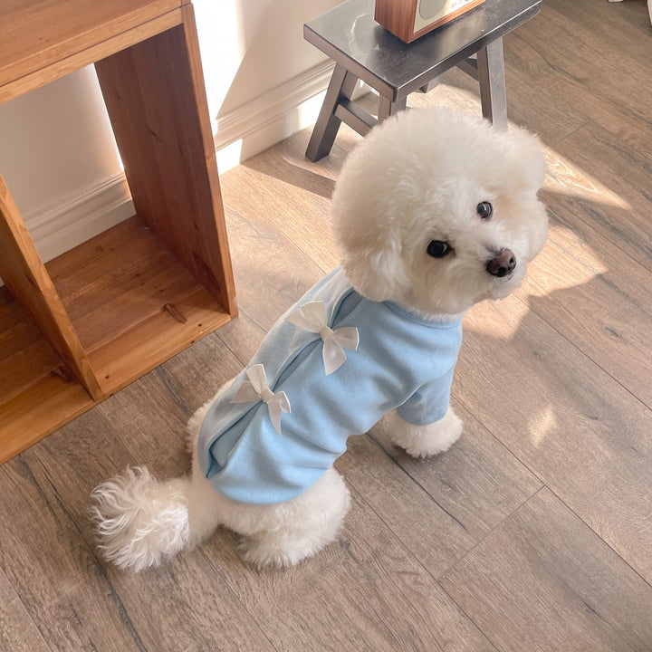 Small Dog Velvet -Back Dress with Satin Ribbon s