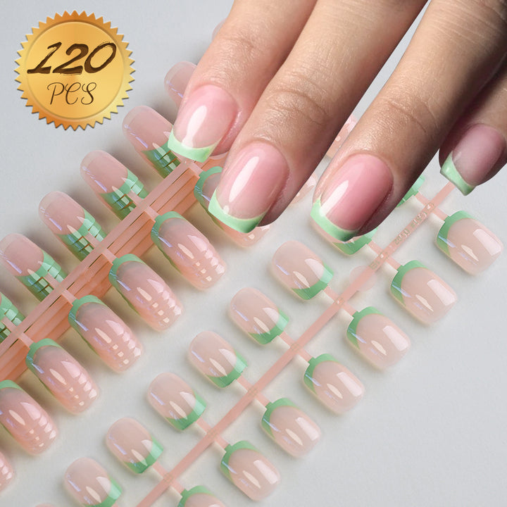 Decorative French Tip Press-On Nail Set Stornfield