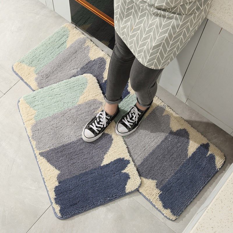 Plush Abstract Patterned Bath Runner