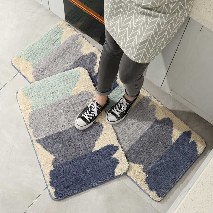 Plush Abstract Patterned Bath Runner