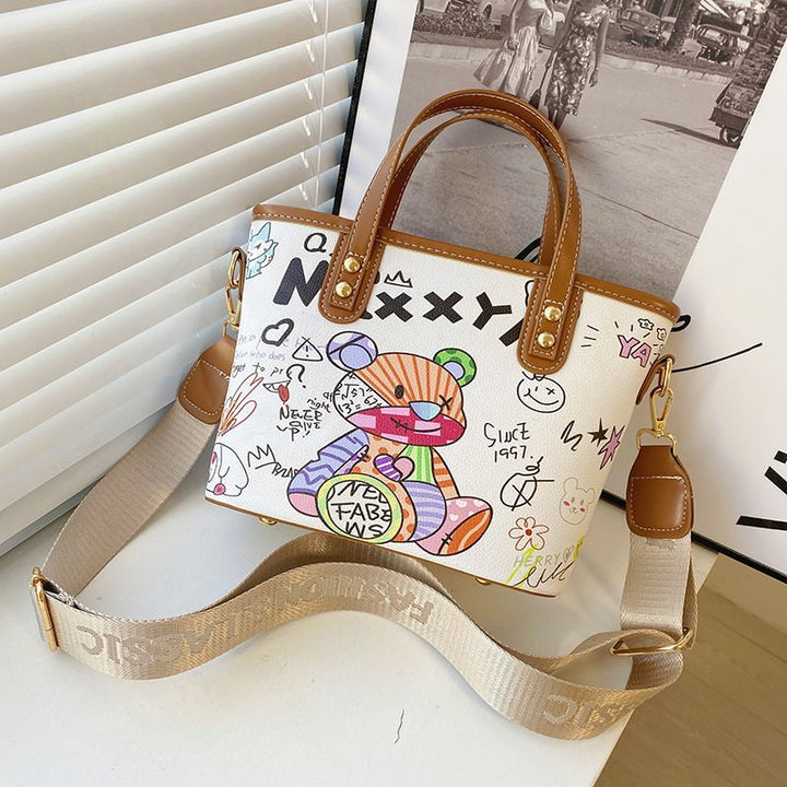 Playful Illustrated Shoulder Bag