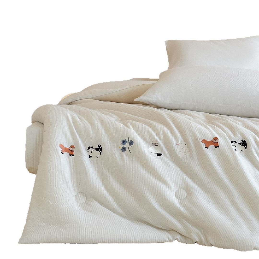 Embroidered Lightweight Cotton Comforter Quilt