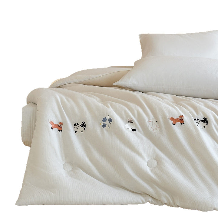 Embroidered Lightweight Cotton Comforter Quilt