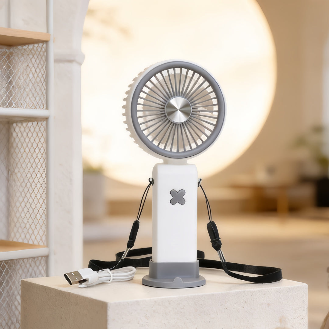 Ladies Portable Hand Fan with USB Connection and Flexible Carrying System Stornfield