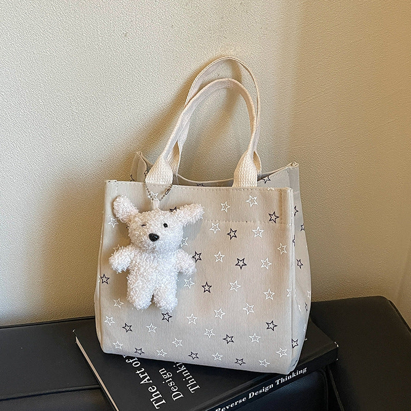 Casual Star-Patterned Mini Tote Bag