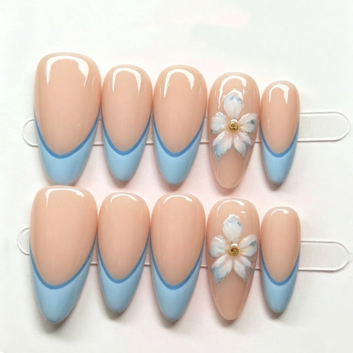Nature-Themed Artistic Press-On Nail Set Stornfield